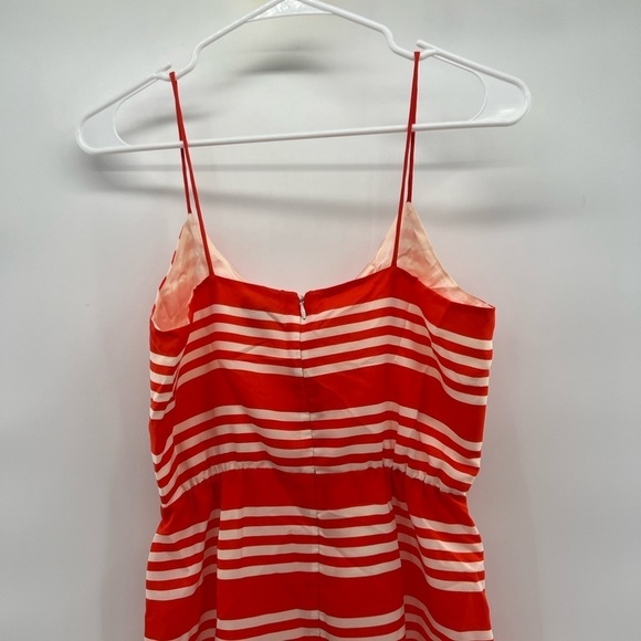 J. Crew orange white striped dress sleeveless size 2 spring 2013 blouson - Picture 4 of 8